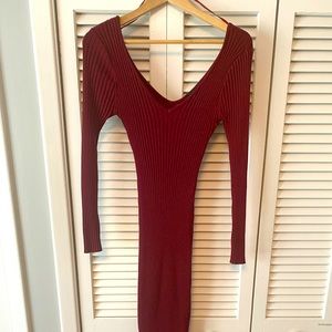 Akira Sparkle Bandage Stretch Dress - Deep V-Neck